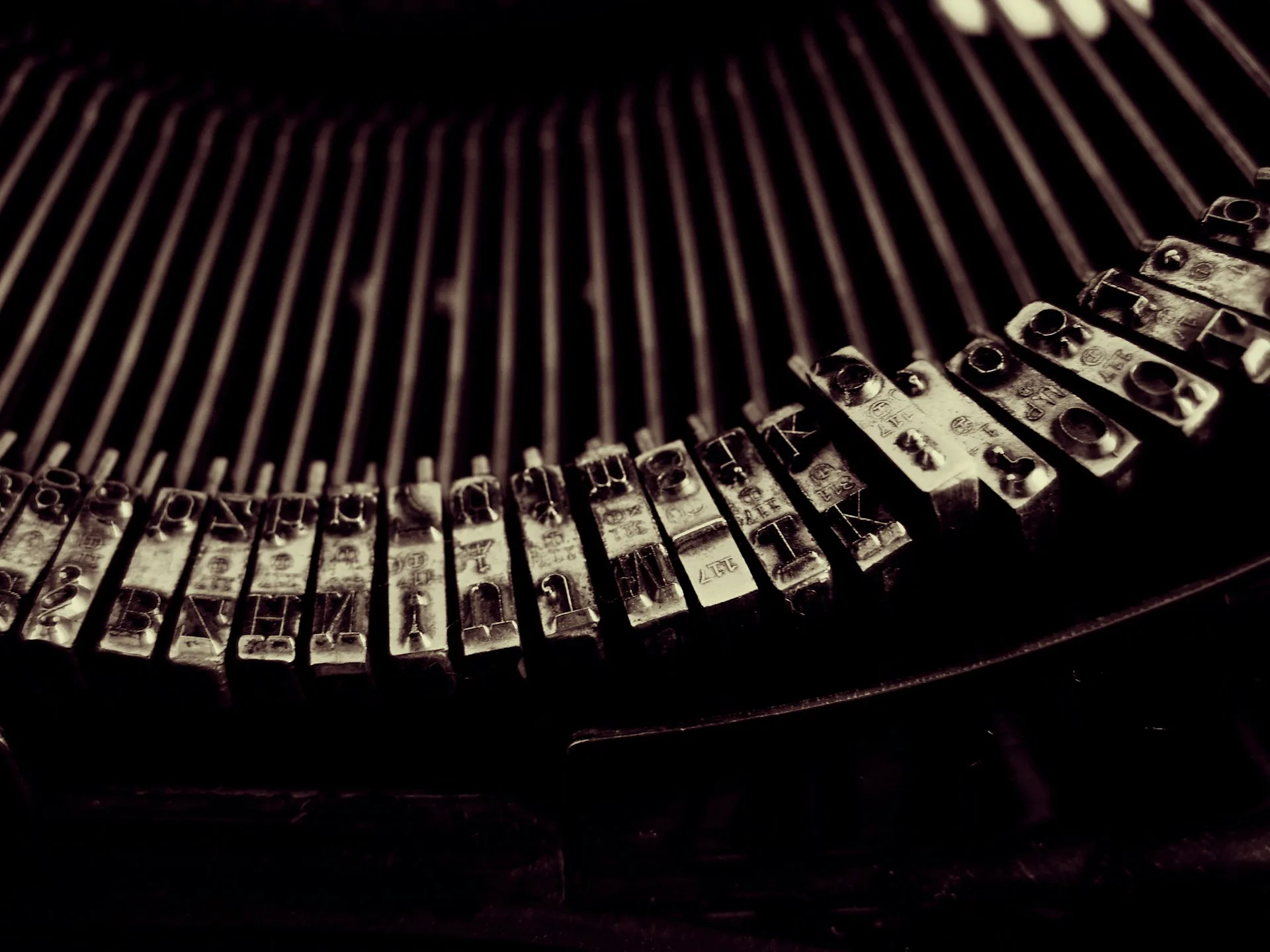 Vintage typewriter keys